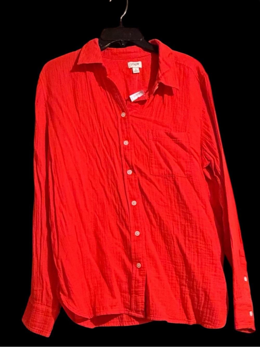 J. Crew Long-Sleeve Button-Down Shirt in Red